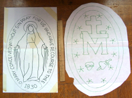 Miraculous Medal quilting pattern original design from <H1>Nay_ho_tze Originals</H1> <NHT's Design Gallery</H1> 