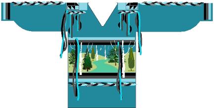 Ancestor ribbon shirt - eastern woodlands front proposed digital sketch