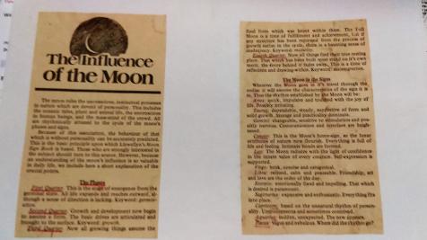 pages from NHTs astrological 'cheat sheets'
