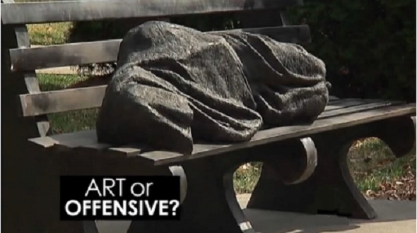 homeless jesus statue