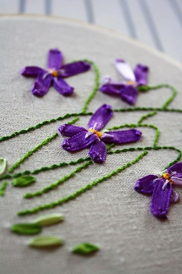 embroidered violets